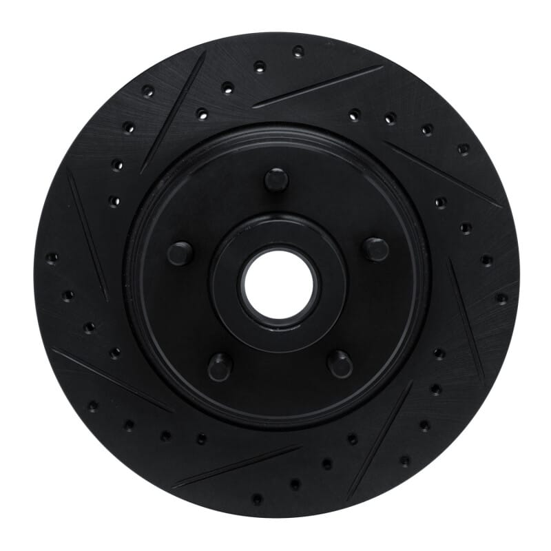 R1 74-84 Chrysler Imperial Front Left Drilled & Slotted Black Brake Rotor