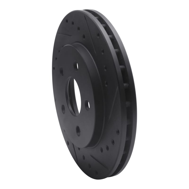 R1 91-92 Dodge Monaco Front Right Drilled & Slotted Black Brake Rotor thumbnail 2