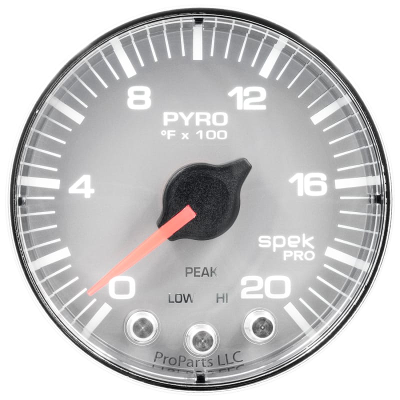 Autometer Spek-Pro Gauge Pyro. (Egt) 2 1/16in 2000f Stepper Motor W/Peak & Warn Slvr/Chrm - P310218 thumbnail 3
