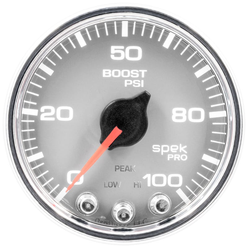Autometer Spek-Pro Gauge Boost 2 1/16in 100psi Stepper Motor W/Peak & Warn Slvr/Chrm thumbnail 3