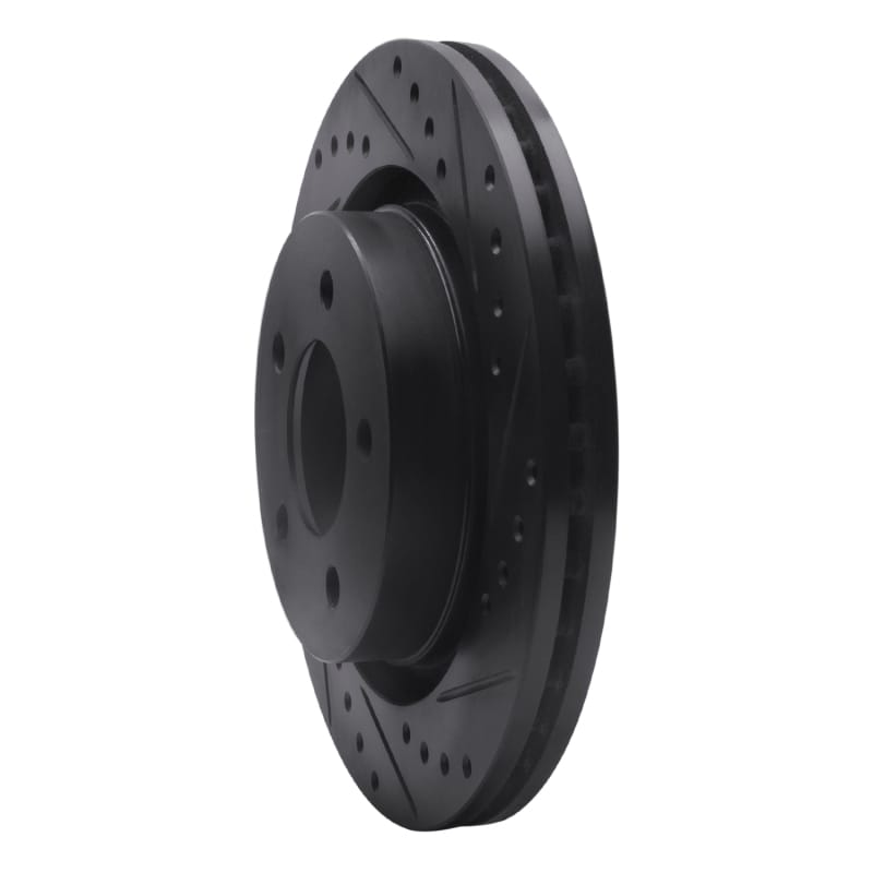 R1 99-04 Chrysler 300M Front Right Drilled & Slotted Black Brake Rotor thumbnail 2
