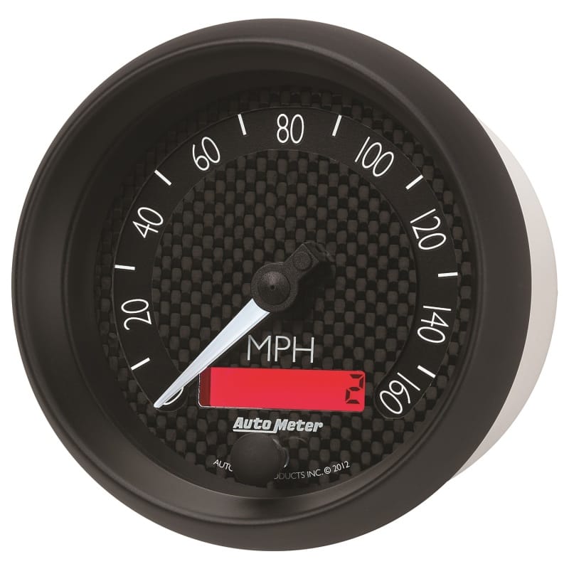 Autometer GT Series 3-3/8in In Dash 0-160 MPH Electronic Programmable Speedometer thumbnail 2