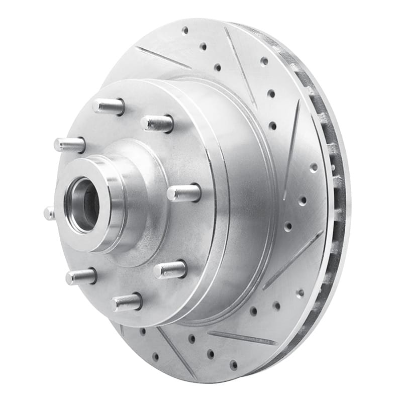 R1 78-97 Dodge B200 / B200 Van / B250 Front Right Drilled & Slotted Silver Brake Rotor thumbnail 2