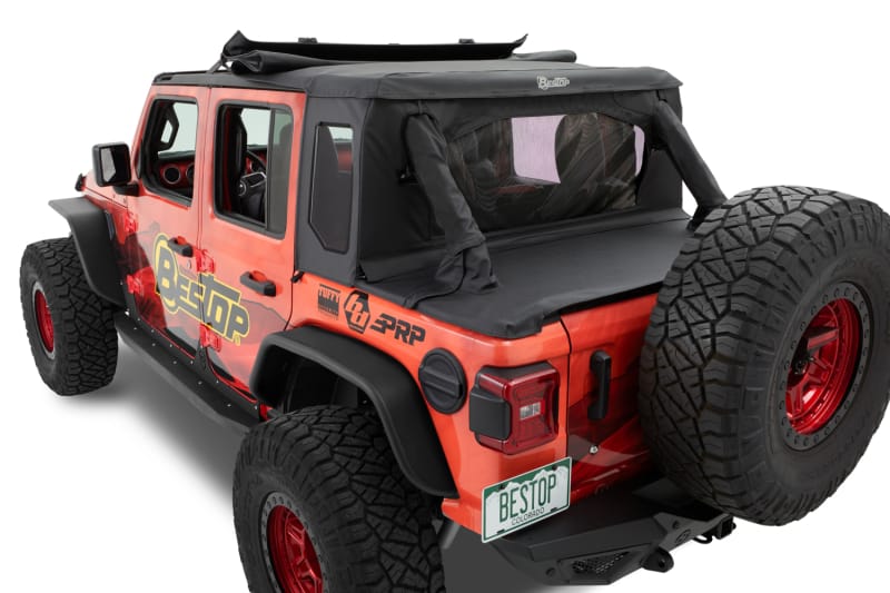 Bestop 18-23 Jeep Wrangler JL 4-Door Halftop Soft Top (Premium Black Twill) thumbnail 2