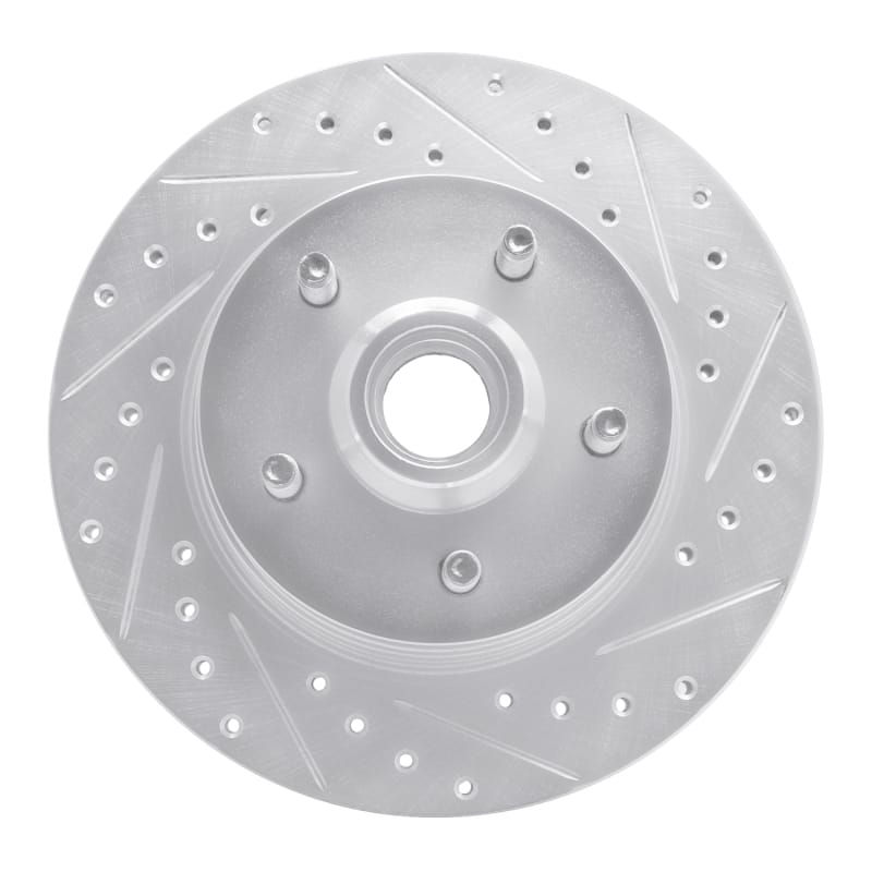 R1 86-92 Jeep COMANCHE Front Right Drilled & Slotted Silver Brake Rotor