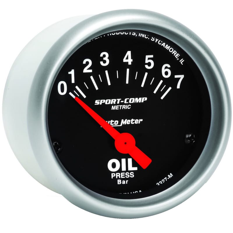 Autometer Sport-Comp 52mm 0-7 Bar Short Sweep Electronic Oil Pressure Gauge thumbnail 3
