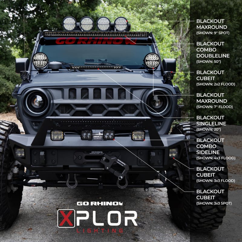 Go Rhino Xplor Blackout Series Single Row LED Light Bar (Side/Track Mount) 31.5in. - Blk thumbnail 5