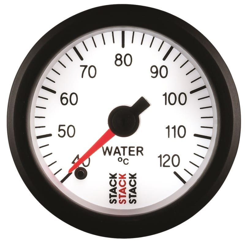 Autometer Stack 52mm 40-120 Deg C 1/8in NPTF Male Pro Stepper Motor Water Temp Gauge - White thumbnail 4