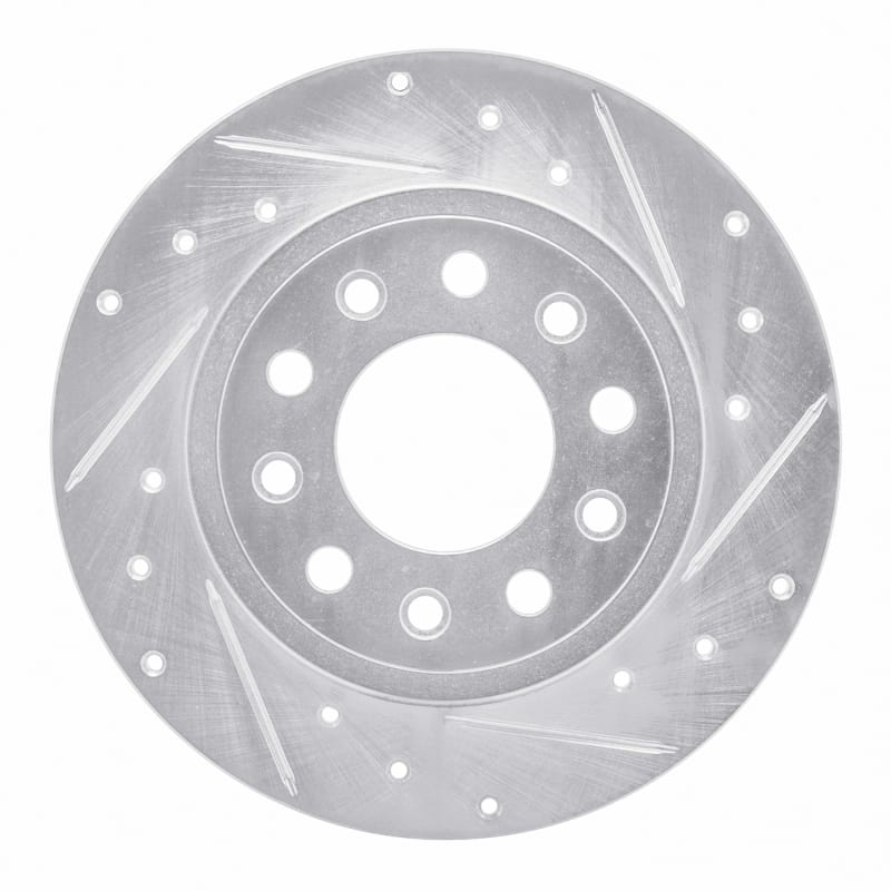 R1 13-16 Dodge DART Rear Right Drilled & Slotted Silver Brake Rotor