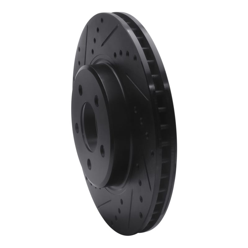 R1 05-23 Chrysler 300 Front Left Drilled & Slotted Black Brake Rotor - 633-39015L thumbnail 2
