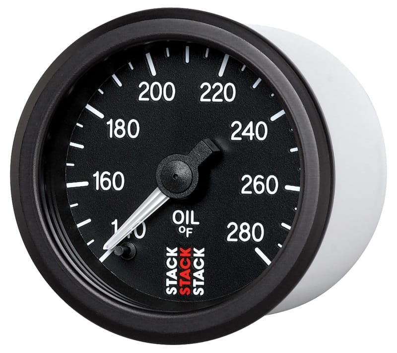 Autometer Stack 52mm 140-280 Deg F 1/8in NPTF Male Pro Stepper Motor Oil Temp Gauge - Black thumbnail 2