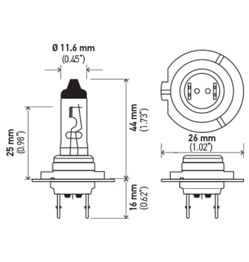 Hella H7 12V 55W PX26D HP 2.0 Halogen Bulbs thumbnail 3