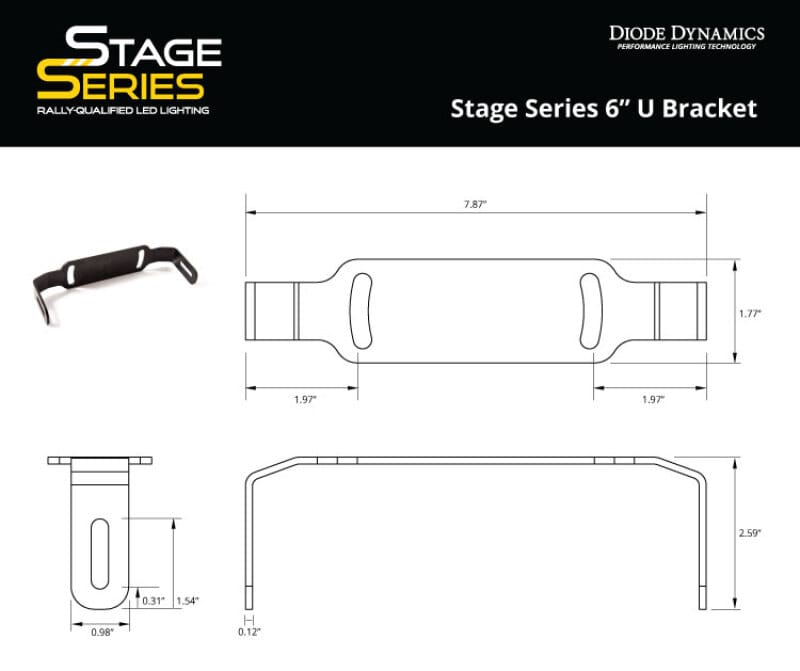 Diode Dynamics Stage Series 6 In U Bracket (Single) thumbnail 6