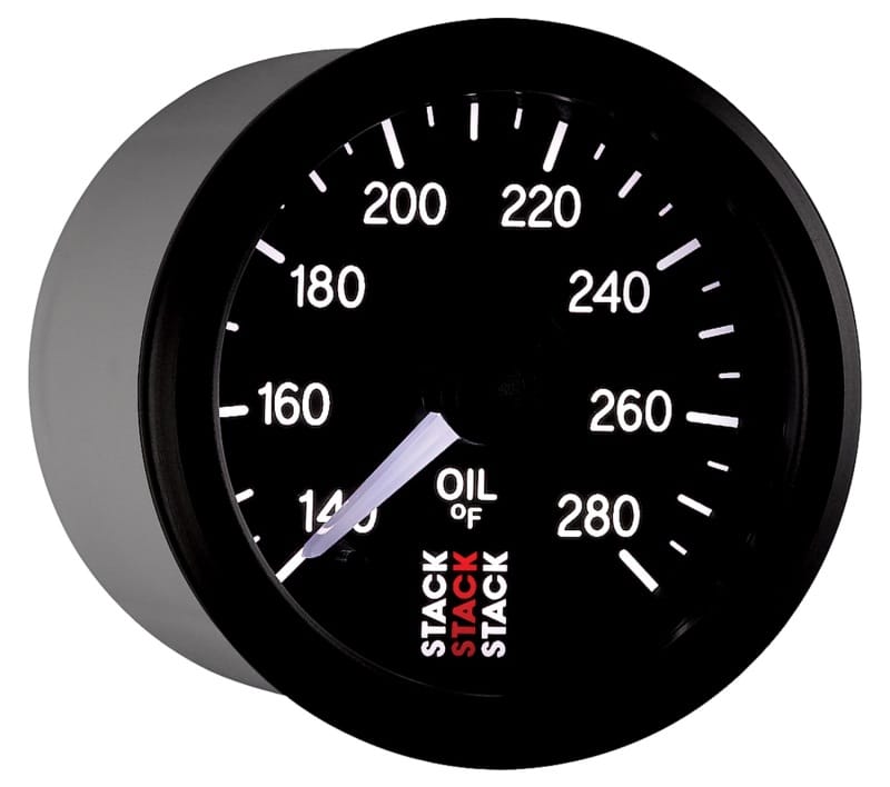 Autometer Stack 52mm 140-280 Deg F 1/8in NPTF Male Pro Stepper Motor Oil Temp Gauge - Black thumbnail 6