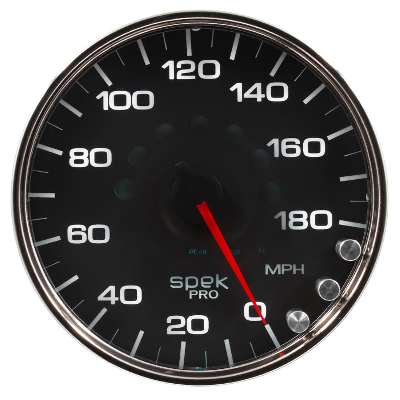 Autometer Spek-Pro Gauge Speedometer 5in 180 Mph Elec. Programmable Black/Chrome - P23031 thumbnail 3