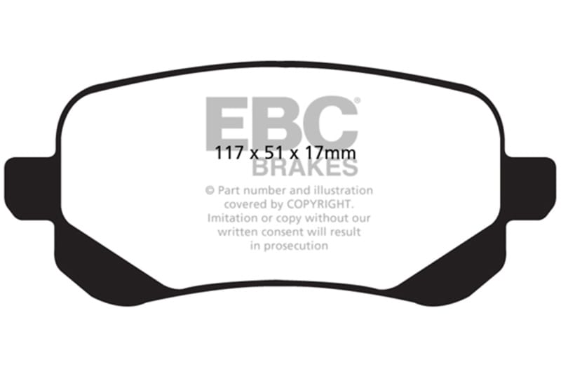 EBC 08-11 Chrysler Town & Country 3.3 Extra Duty Rear Brake Pads thumbnail 2