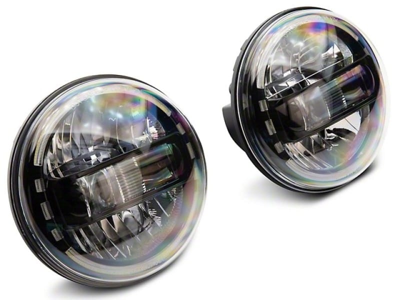Raxiom 97-18 Jeep Wrangler TJ/JK Axial 7-Inch LED Headlights w/ DRL- Black Housing (Clear Lens) thumbnail 2