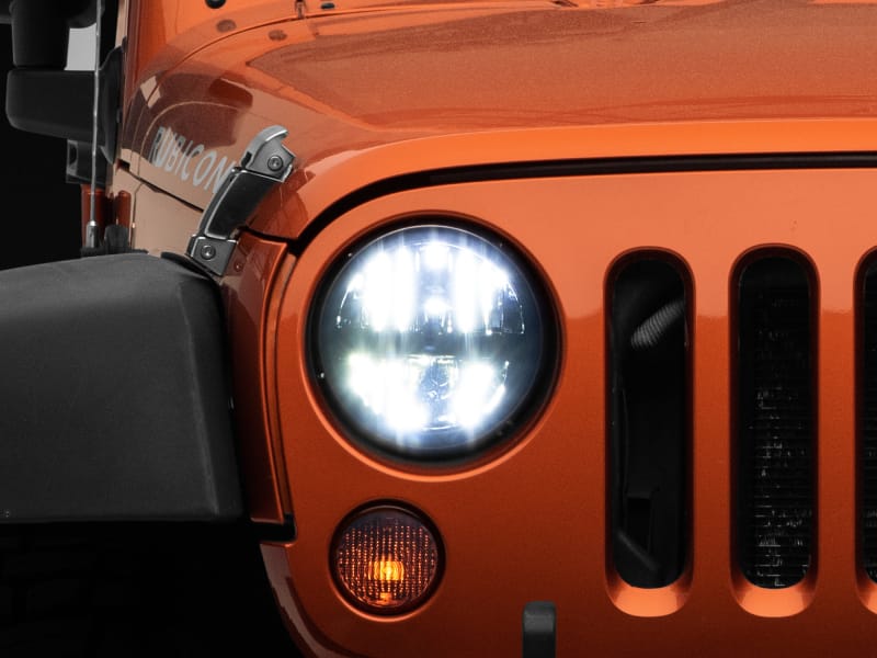 Raxiom 97-18 Jeep Wrangler TJ/JK Axial Series LED Headlights- Black Housing (Clear Lens)
