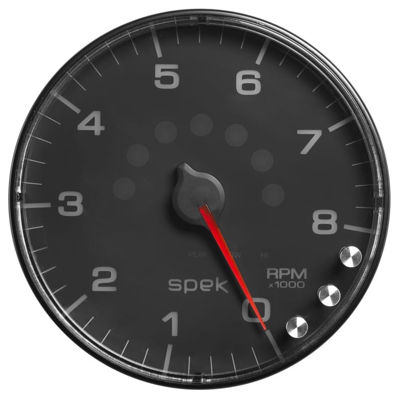 Autometer Spek-Pro Gauge Tachometer 5in 8K Rpm W/Shift Light & Peak Mem Black/Black - P238328 thumbnail 2