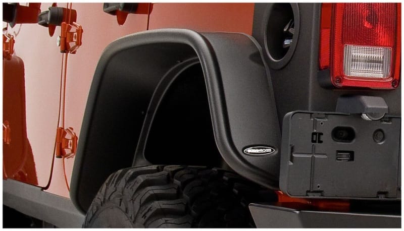 Bushwacker 07-18 Jeep Wrangler Unlimited Flat Style Flares 2pc 4-Door Sport Utility Only - Black thumbnail 2