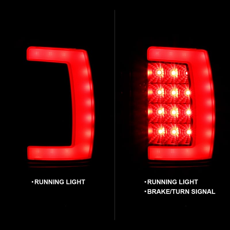 ANZO 1994-2001 Dodge Ram 1500 LED Taillights Plank Style Black w/Smoke Lens thumbnail 2