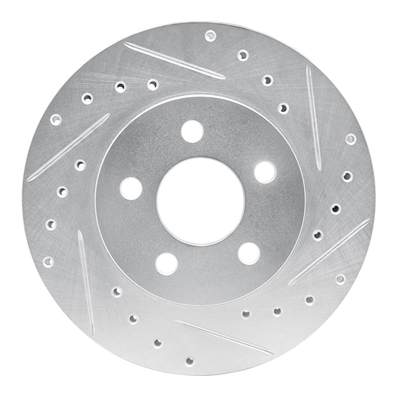 R1 96-00 Chrysler Voyager Front Right Drilled & Slotted Silver Brake Rotor
