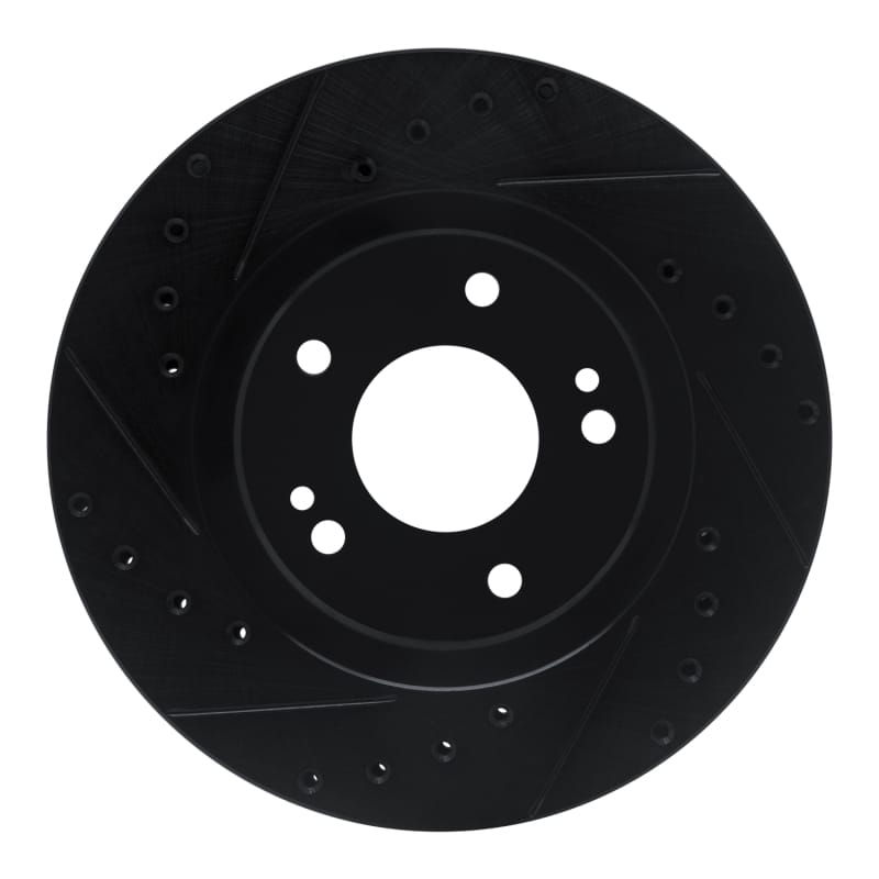 R1 91-93 Dodge STEALTH Front Left Drilled & Slotted Black Brake Rotor