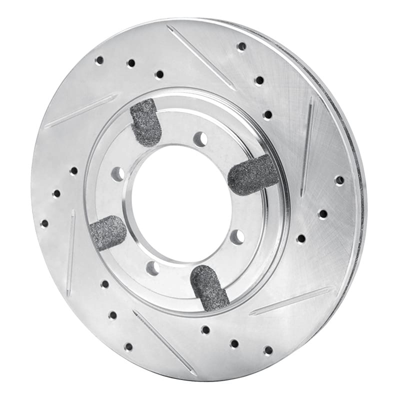 R1 84-90 Dodge COLT Front Right Drilled & Slotted Silver Brake Rotor thumbnail 2