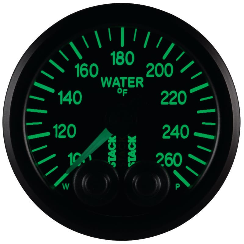 Autometer Stack Pro Control 52mm 100-260 deg F Water Temp Gauge - Black (1/8in NPTF Male) thumbnail 5