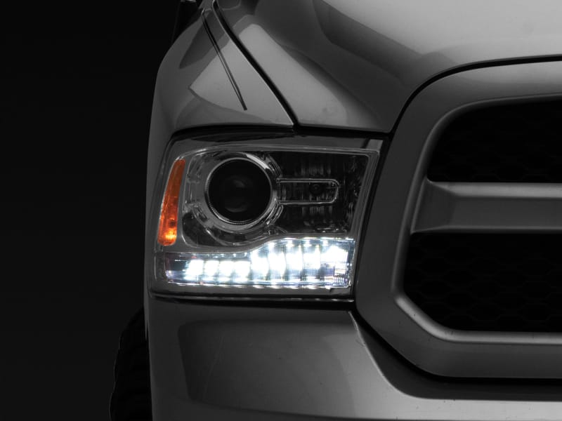 Raxiom 09-18 Dodge RAM 1500 LED Halo Headlights w/ Switchback Turn Signals- Chrome Hsng (Clear Lens) thumbnail 3