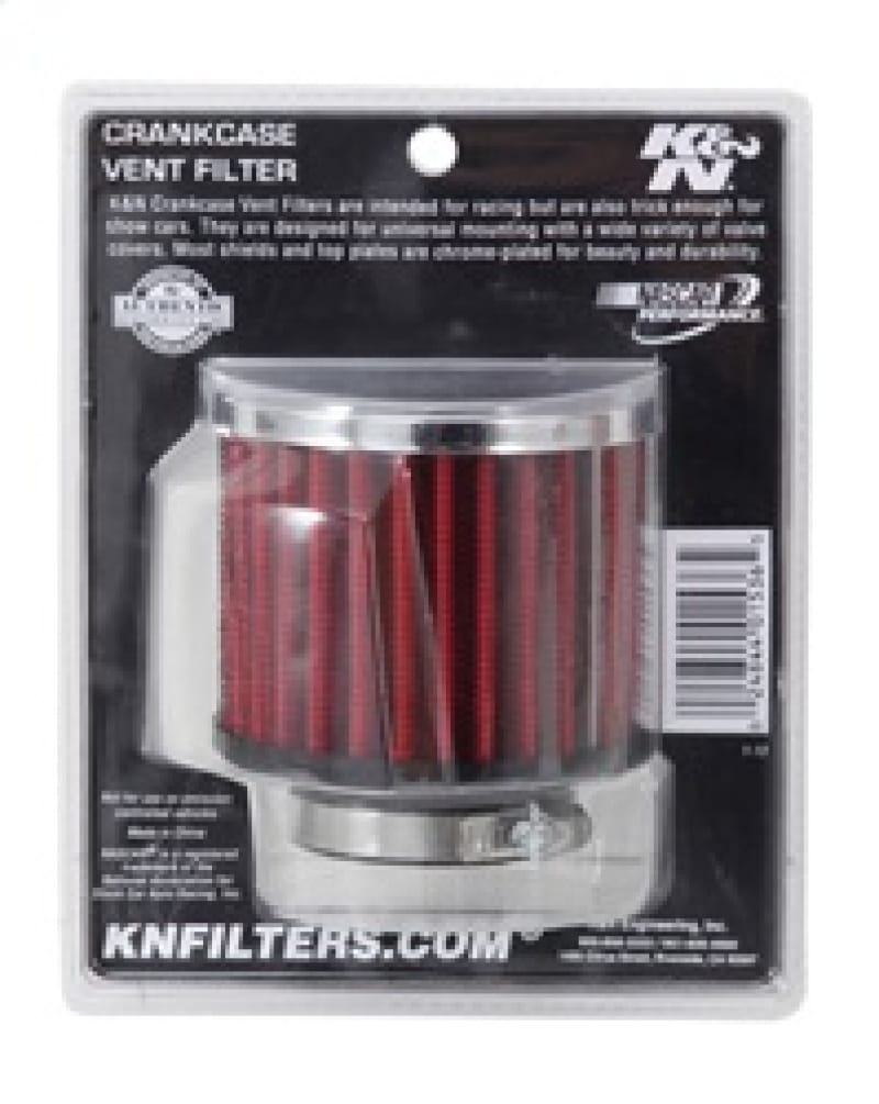 K&N 1.5in Flange ID x 3in OD x 2.5in H Chrome Finish Rubber Base Crankcase Vent Filter thumbnail 3