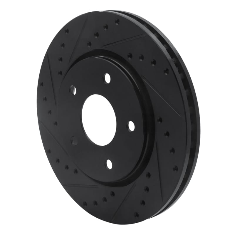 R1 08-16 Chrysler Town & Country Front Left Drilled & Slotted Black Brake Rotor thumbnail 2