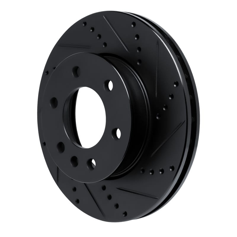 R1 06-25 American Coach Patriot Front Right Drilled & Slotted Black Brake Rotor thumbnail 2
