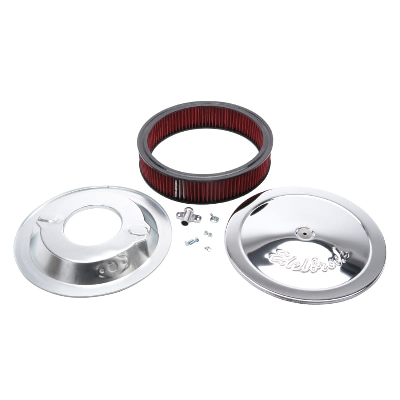 Edelbrock Air Cleaner Pro-Flo Series Round 14 In Diameter Cloth Element 3/8In Dropped Base Chrome thumbnail 3