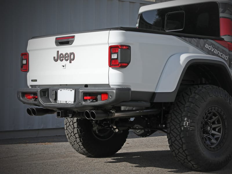 aFe Vulcan Series 3in 304SS DPF-Back 21 Jeep Gladiator V6-3.0L (td) Dual Black Tip thumbnail 3