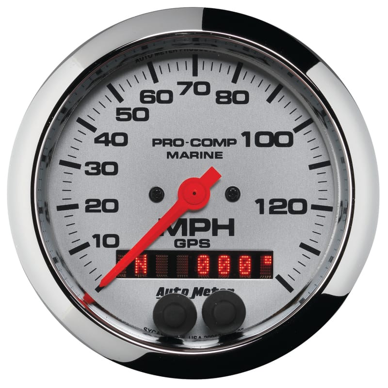 Autometer Marine Chrome 3-3/8in 140MPH GPS Speedometer Gauge thumbnail 2