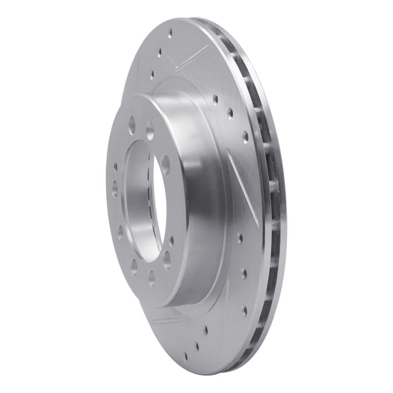 R1 83-89 Chrysler Conquest Rear Left Drilled & Slotted Silver Brake Rotor thumbnail 2