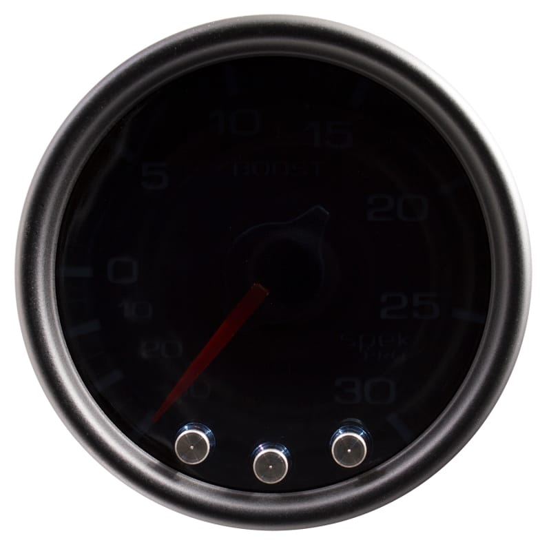 Autometer Spek-Pro Gauge Vac/Boost 2 1/16in 30Inhg-30psi Stepper Motor Peak & Warn Black/Smoke/Black thumbnail 2