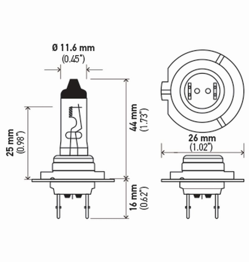 Hella High Wattage Bulb H7 12V 100W PX26d T4.6 (Pair) thumbnail 2