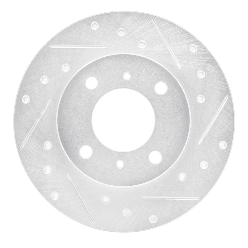 R1 92-96 Dodge COLT Front Right Drilled & Slotted Silver Brake Rotor