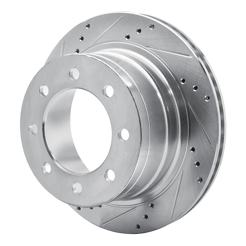 R1 03-08 Dodge Ram 2500 Rear Left Drilled & Slotted Silver Brake Rotor thumbnail 2