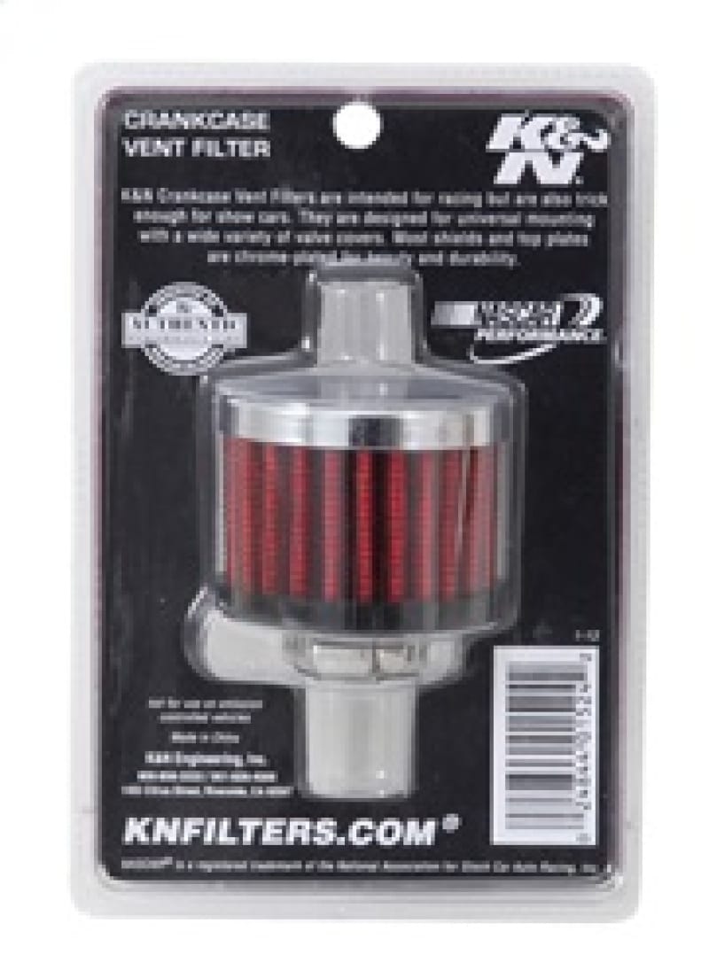 K&N Clamp On Rubber Base Crankcase Vent Filter 0.5in Flange ID 2in OD 1.5in Height thumbnail 3