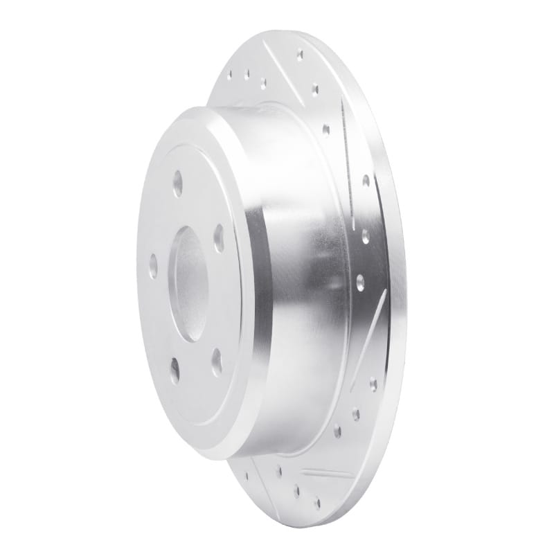 R1 2007-2018 Jeep Wrangler Rear Right Drilled & Slotted Silver Brake Rotor thumbnail 2
