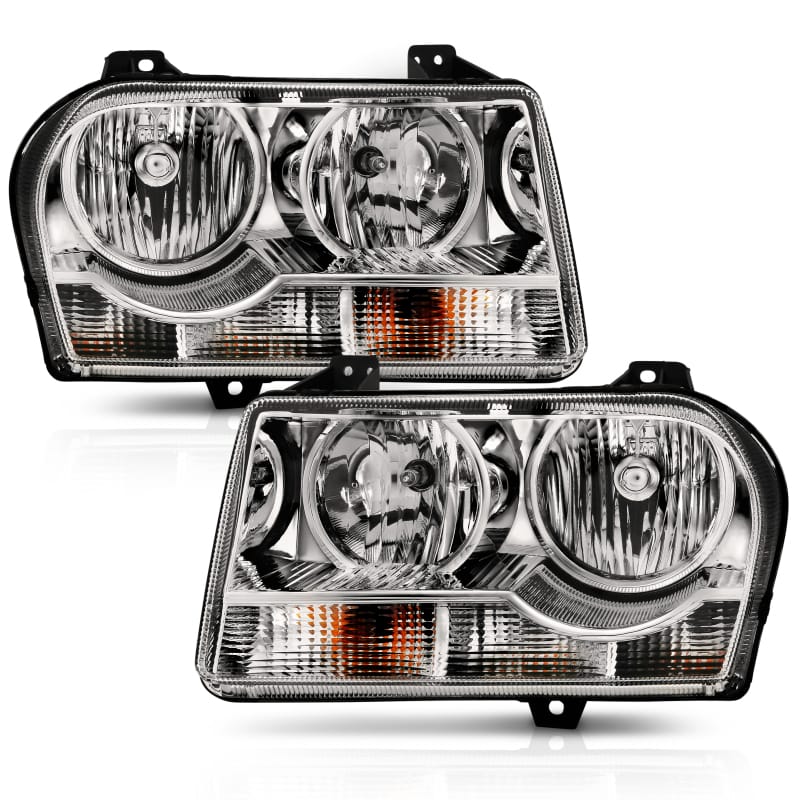 ANZO 2005-2010 Chrysler 300 Crystal Headlight Chrome Amber thumbnail 3