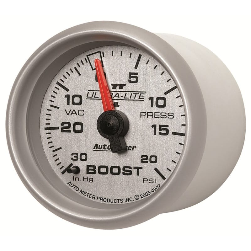 Autometer Ultra-Lite II 52mm 30 in Hg/20 psi Mechanical Boost/Vacuum Gauge thumbnail 2