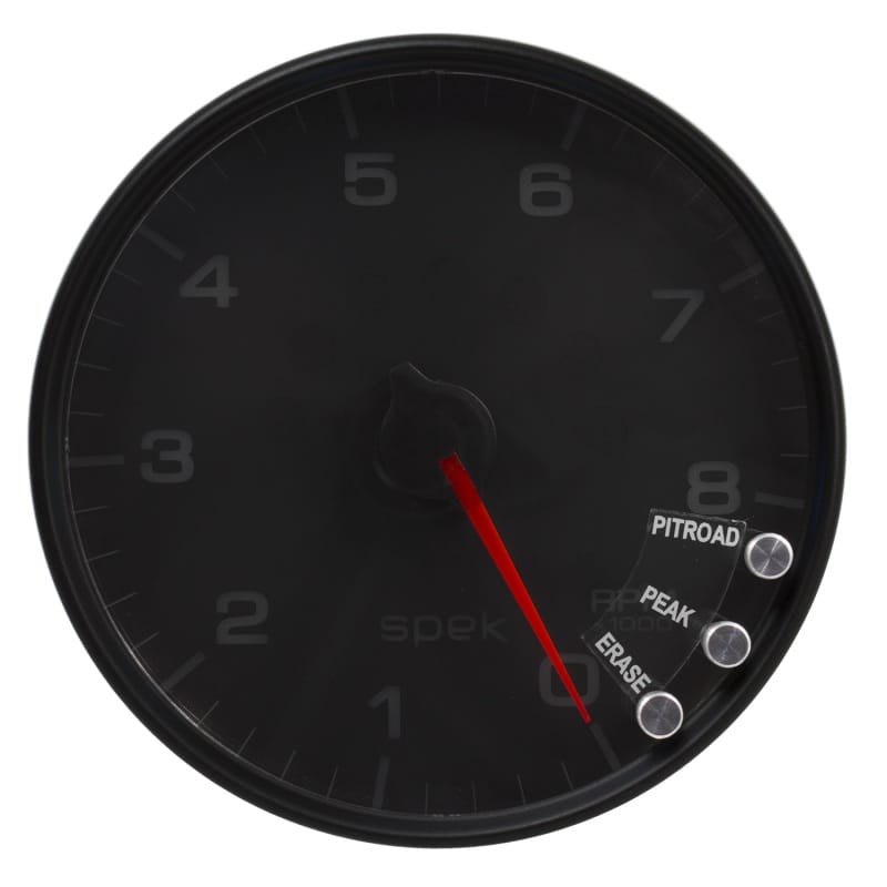 Autometer Spek-Pro Gauge Tachometer 5in 8K Rpm W/Shift Light & Peak Mem Black/Black - P23832 thumbnail 2