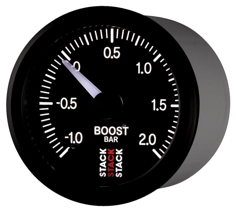 Autometer Stack 52mm -1 to +2 Bar (Incl T-Fitting) Pro Stepper Motor Boost Pressure Gauge - Black thumbnail 3