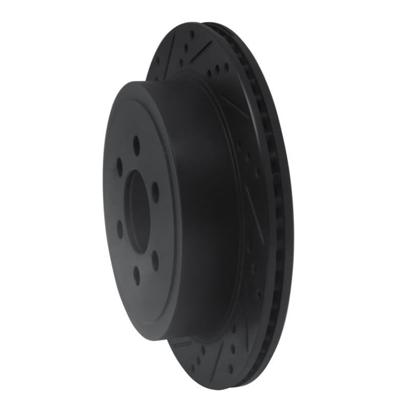 R1 03-03 Dodge Durango Rear Left Drilled & Slotted Black Brake Rotor thumbnail 2