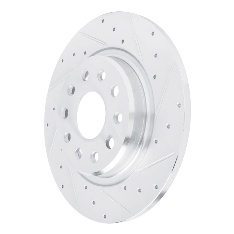 R1 22-25 Jeep Grand Cherokee Rear Right Drilled & Slotted Silver Brake Rotor thumbnail 2