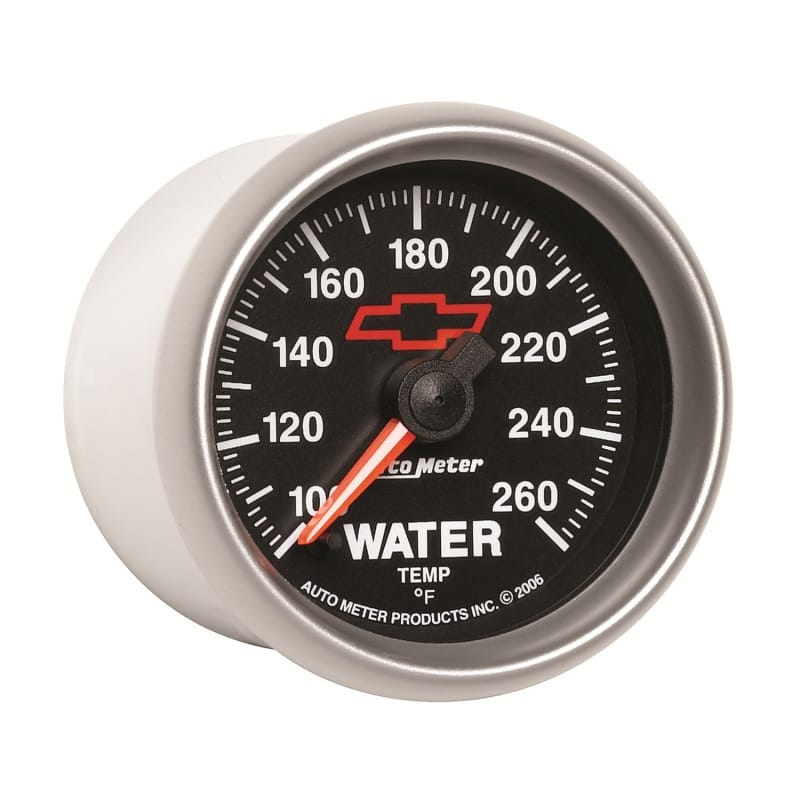 AutoMeter Gauge Water Temp 2-1/16in. 100-260 Deg. F Digital Stepper Motor Chevy Red Bowtie Black thumbnail 4